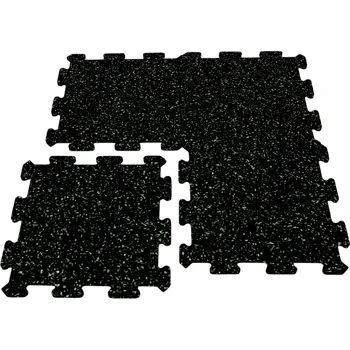 Umělý povrch Mosolut Fitness Puzzle Non-visible 50 x 50 cm, černá s 10% zeleným vsypem EPDM - různé tloušťky - 10 mm
