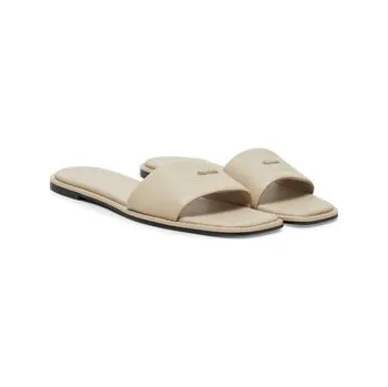 Dámská obuv Nazouváky Calvin Klein Flat Sandal Square Hf Lth HW0HW02652 Béžová 37