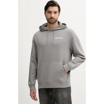 Pánská mikina Mikina Calvin Klein Jeans pánská, šedá barva, s kapucí, s potiskem, LV04RC293G 90X, vel. XS