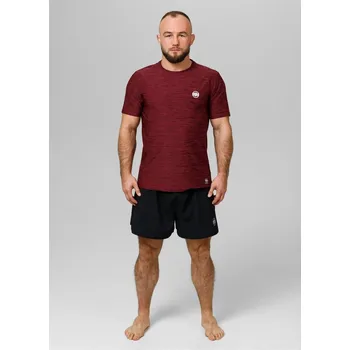 Pánské tričko PitBull West Coast - pánské triko casual sport SMALL LOGO burgundy melír L