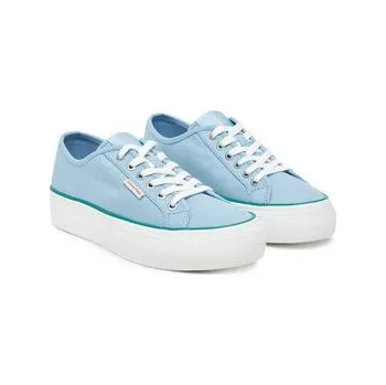 Dámské tenisky Tenisky Calvin Klein Jeans Vulc Flatform Ctn Logo Tag YW0YW01838 Světle modrá 36