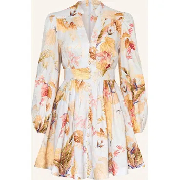 Dámské šaty Zimmermann Dámské Lněné Šaty Ascension, tmavě modrá / červená...