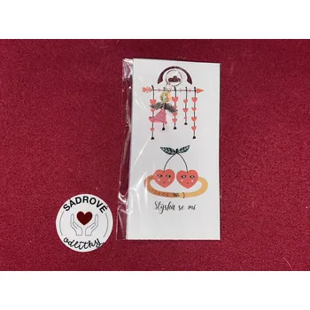 HandMade by VeJa Dárková karta - stýská se mi (třešně)