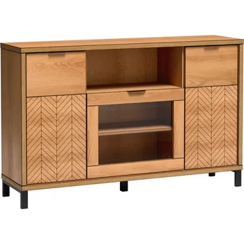 Komoda FONTI | komoda F-4 + kovové nohy 12 cm | 158 cm | dub karamel