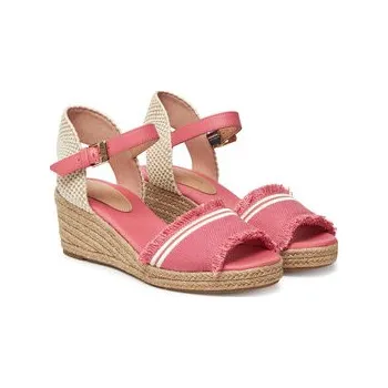 Dámská obuv Espadrilky Tommy Hilfiger Fringe Canvas Medium Wedge FW0FW08879 Růžová 39
