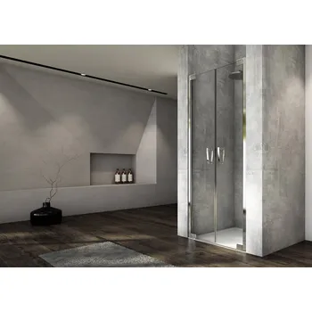 Sprchové dveře Ronal CADURA CA2C dvoukřídlé sprchové dveře 75 cm Šířka: 750 mm, Profil: Aluchrom, Sklo: Hladké čiré
