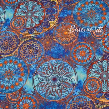 Úplet Terra mandaly na modré A světlé (E) (Top kvalitní úplet Bella digitisk)