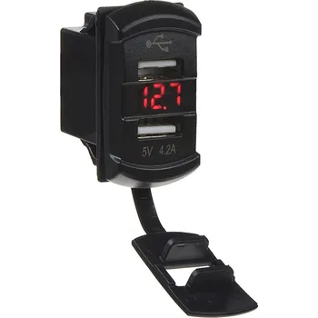 Auto elektroinstalace 2x USB zásuvka s voltmetrem "Rocker" - 34554