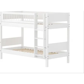 Dětská postel Palanda nízká s rovným krátkým žebříkem Flexa White