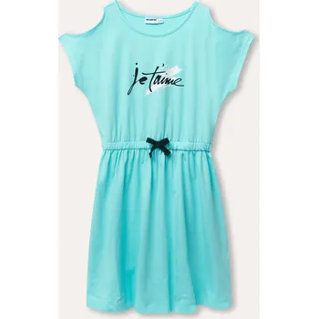 Dívčí šaty Dívčí šaty - Winkiki WTG 11052, tyrkysová Barva: Tyrkysová, Velikost: 158