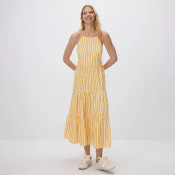 Dámské šaty Reserved - Bavlněné maxi šaty - žlutá - 551HV-11X - 551HV-11X-XL