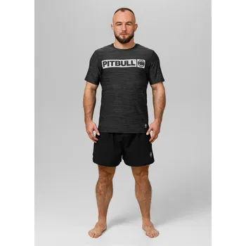 Pánské tričko PitBull West Coast - pánské triko casual sport HILLTOP černý melír XL