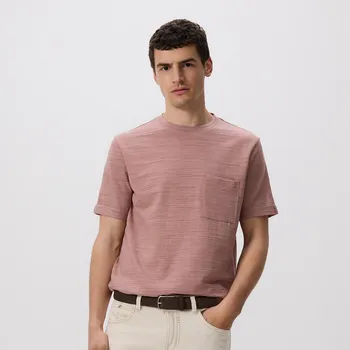 Pánské tričko Reserved - Tričko comfort s kapsičkou - pastelově růžová - WC940-03X - WC940-03X-L