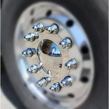 Poklice na kolo Nerezový kryt předního náboje pro hliníkové disky 22,5", díry 32mm