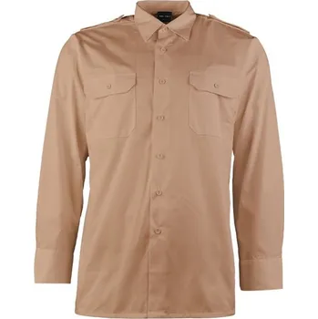 Pánská košile MIL-TEC košile SERVIS dlouhý rukáv na knoflíky KHAKI vel.3XL