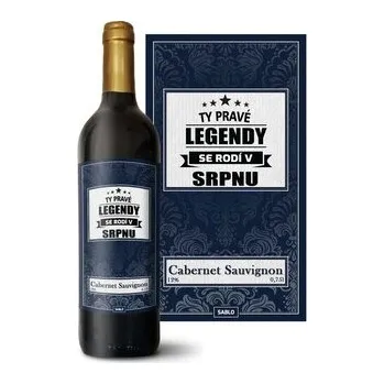 Víno Červené víno Ty pravé legendy se rodí v srpnu: 0,75 l