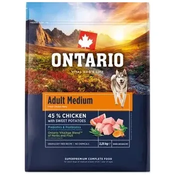 Krmivo pro psa Ontario Adult Medium Chicken & Sweet Potatoes 2,25 kg