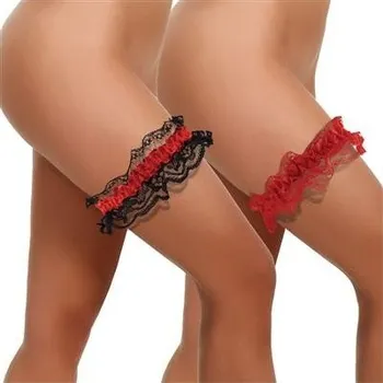 Karnevalový doplněk Podvazek červený