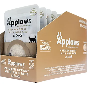 Krmivo pro kočku Applaws kuře a divoká rýže MULTIPACK - kapsička 12x70 g