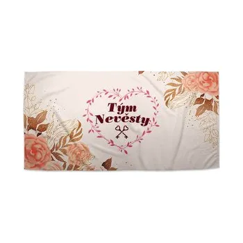 Sprchový závěs Ručník Tým nevěsty srdce: 50x100 cm
