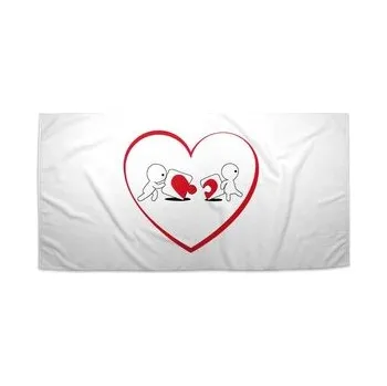 Sprchový závěs Ručník Puzzle love: 70x140 cm