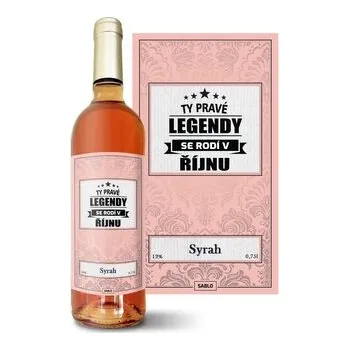 Víno Růžové víno Ty pravé legendy se rodí v říjnu: 0,75 l