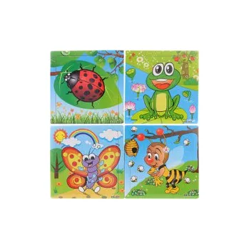 Dřevěné puzzle zvířátka 9 dílků