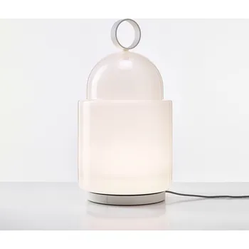 Lampička Brokis Krásná skleněná stolní lampička Dome Table Výška: 600 mm, Barva skla: Šedá kouřová, Povrch montury: Champagne PC01350_013