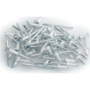 50 ks hliníkových slepých nýtů pro držák SPZ - stříbrné