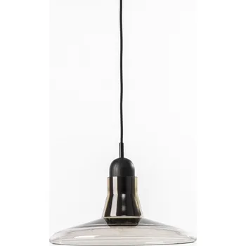 Brokis Moderní svěšené svítidlo z přírodních materiálů Shadows XL 2 Barva skla: Černá opakní matná, Povrch montury: Dub evropský - černě mořený, Barva kabelu: Černá PC00939_045