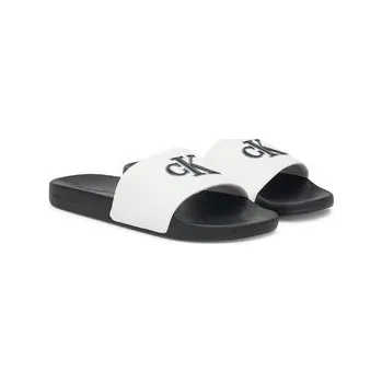 Pánské pantofle Calvin Klein Jeans Nazouváky Slide Jelly Mono Pu YM0YM01281 Bílá 43