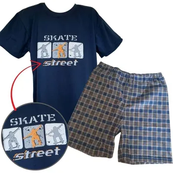 Chlapecké pyžamo Chlapecké pyžamo Betty Mode letní tmavě modré SKATE street