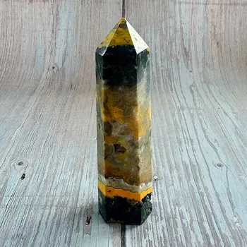 Jaspis čmeláčí špice - obelisk 3 cca 9,9 cm, 103 g