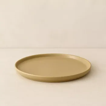 Sada nádobí Hübsch Amare jídelní talíř hnědý (velký, průměr 28 cm)