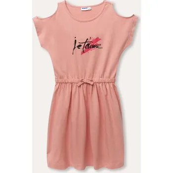 Dívčí šaty Dívčí šaty - Winkiki WTG 11052, pudrová Barva: Lososová, Velikost: 152