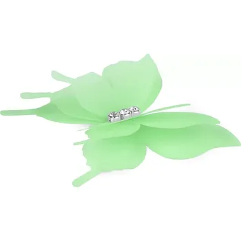 Motýl s broušenými kamínky Zelený (Motýl s broušenými kamínky k našití a nalepení, třívrstvý 3D)