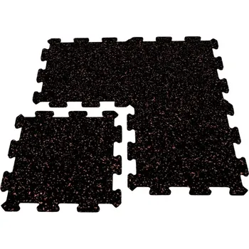 Umělý povrch Mosolut Fitness Puzzle Non-visible 50 x 50 cm, černá s 10% červeným vsypem EPDM - různé tloušťky - 15mm