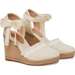 Espadrilky Tommy Hilfiger Fringe Canvas High Wedge FW0FW08878 Écru 39