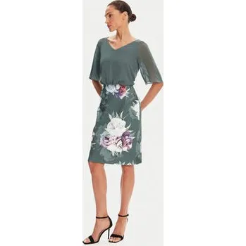 Dámské šaty Swing Koktejlové šaty 5AE28900 Zelená Slim Fit 42