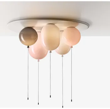 Brokis Jedinečné stropní svítidlo ze skla a kovu Memory Set L Oval Barva skla: Světle růžová lesklá PC01340_013