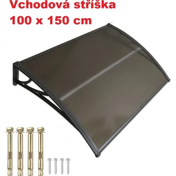 Aldo vchodová stříška nad dveře, okno a výlohy 100x150 cm, hnědá (Barva: Černá, hnědá)