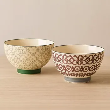 Bloomingville – Sada 2 misek KARINE, vínovo-šedá, 600 ml