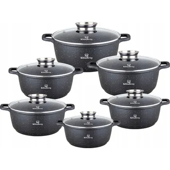 Hrnec Klonberg Sada titanových hrnců 12 dílů KB-4068, mramor, indukce