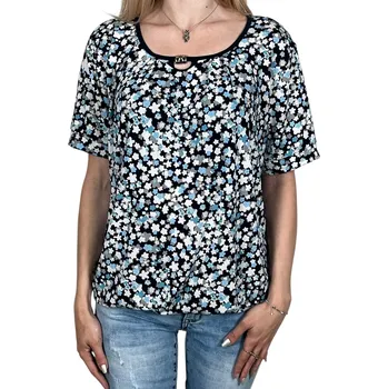 Dámská halenka Wandeng Dámská halenka s krátkým rukávem NANCY Barva: Modrá, Velikost: L