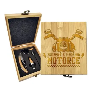 Víno Dárková sada na víno Zrozený k jízdě na motorce: 147×168×49 mm