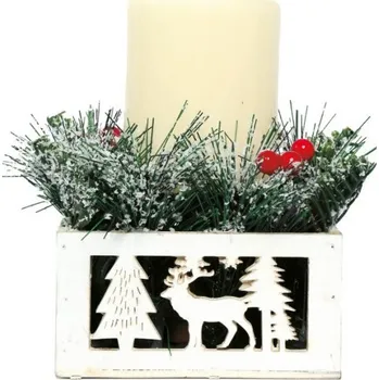 Vánoční dekorace Vánoční dekorace svícen s jelenem a jehličím