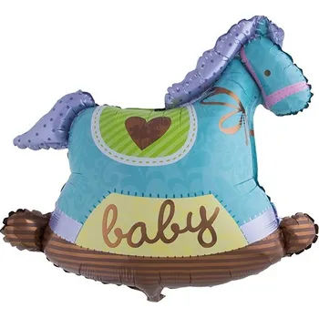 Balónek Foliový balónek houpací koník chlapeček - modrý 94cm