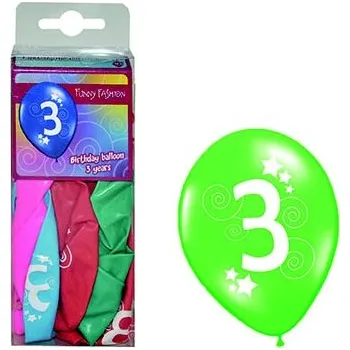 Balónek Balónky s číslem 3 barevné 12ks