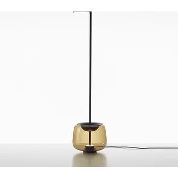 Stojací lampa Brokis Podlahová lampa z ručně foukaného skla Double Floor Barva skla: Šedá kouřová PC01297_004