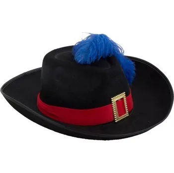 Karnevalový doplněk Klobouk mušketýr černý